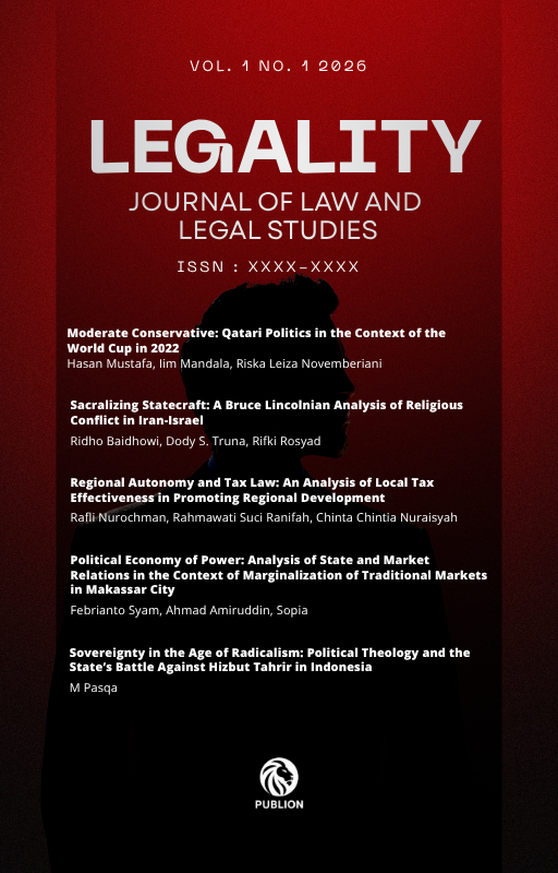					View Vol. 1 No. 1 (2026): Legality: Journal of Law and Legal
				
